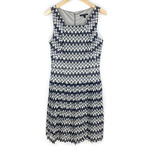 David Meister Dress Gray Zigzag Lace Sleeveless 12